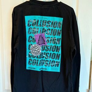Collusion Black Graphic Back long sleeve T shirt.P.S the front is PLAIN